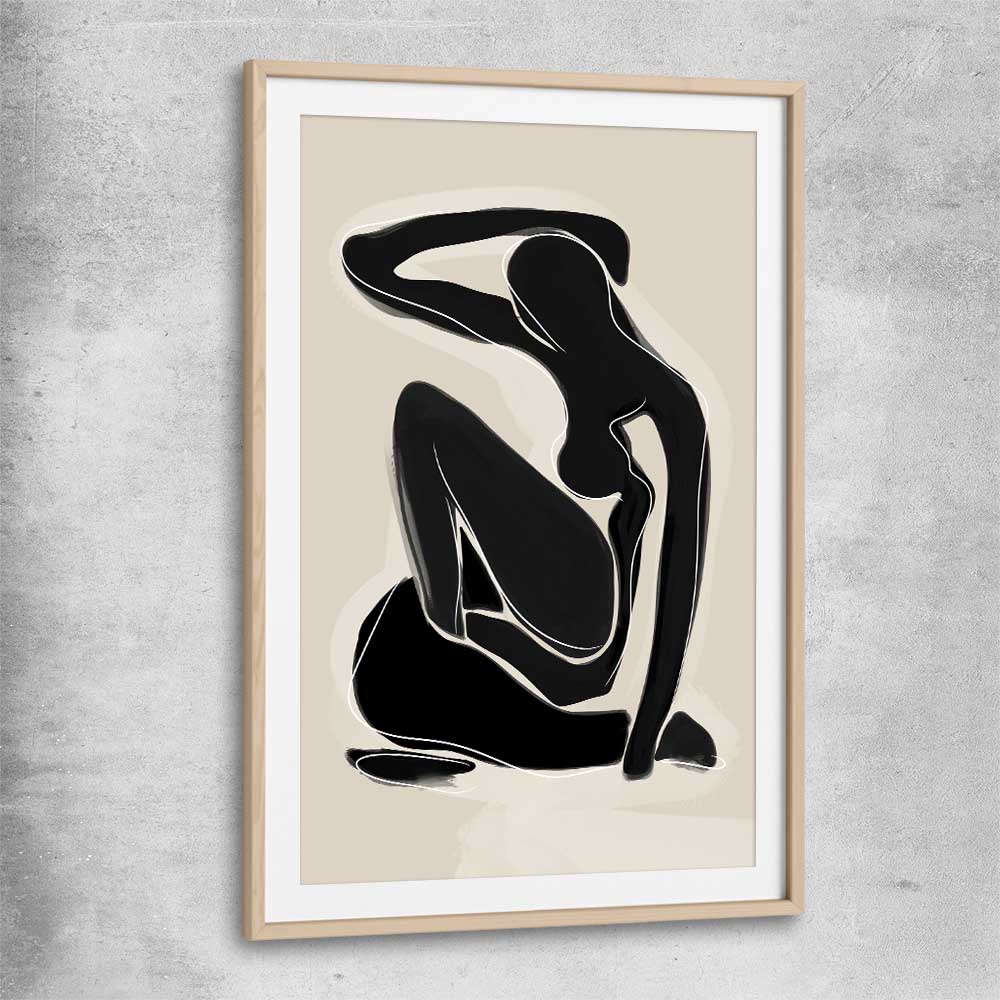 Matisse Shadow Two raw oak glass front frame - part of our high quality canvas abstract wall art collection