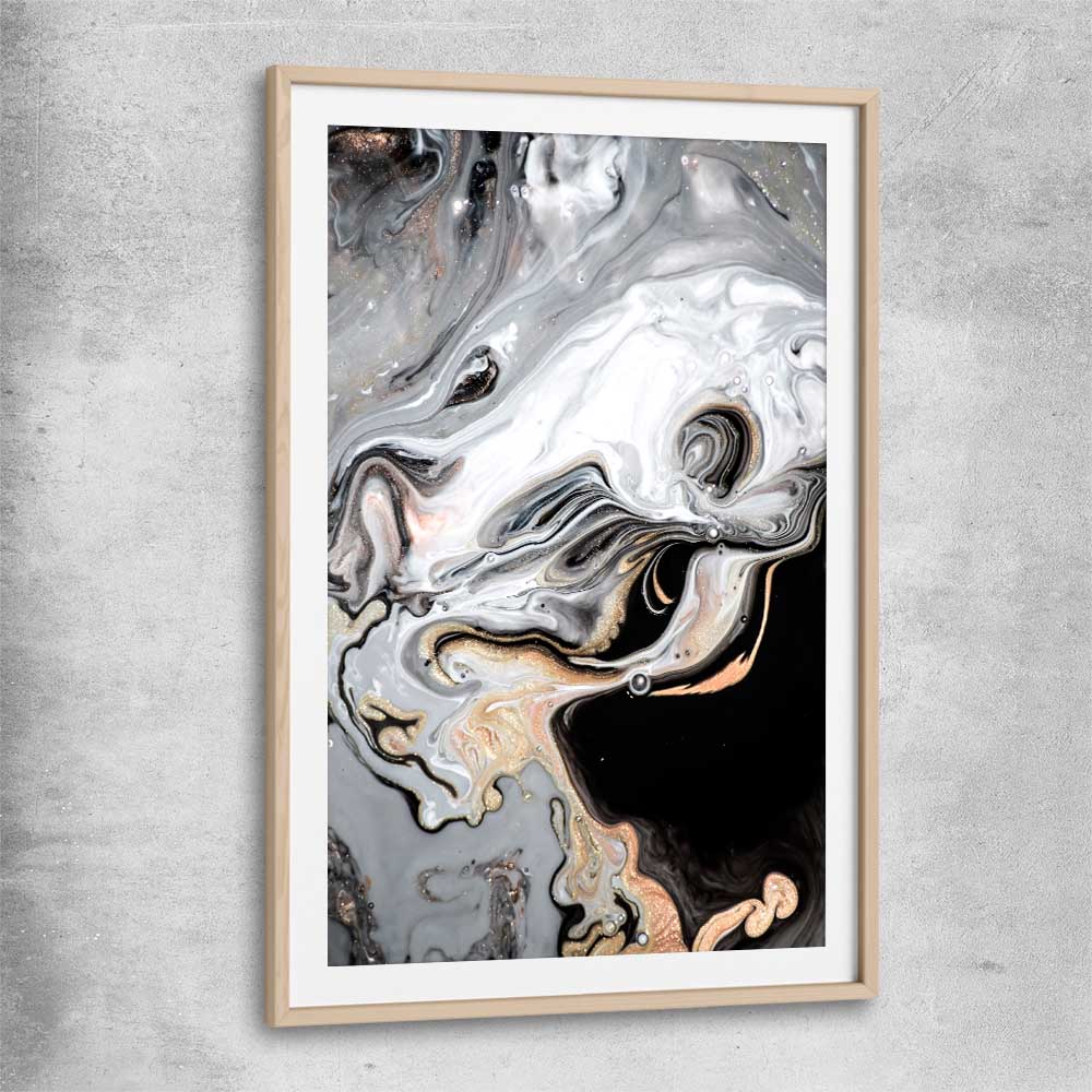 Mesmerizing Tones raw oak glass front frame - part of our high quality canvas abstract wall art collection