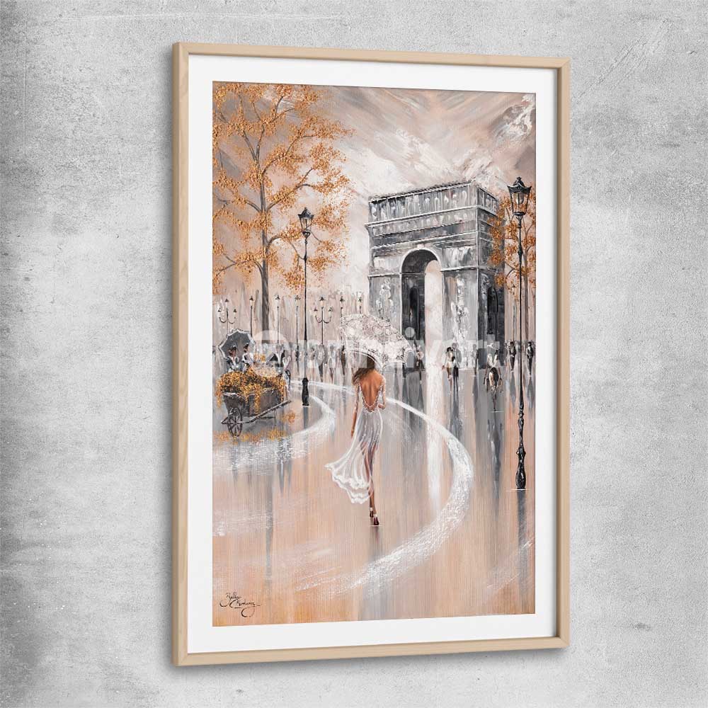 Paris Flair raw oak glass front frame - part of our high quality canvas abstract wall art collection