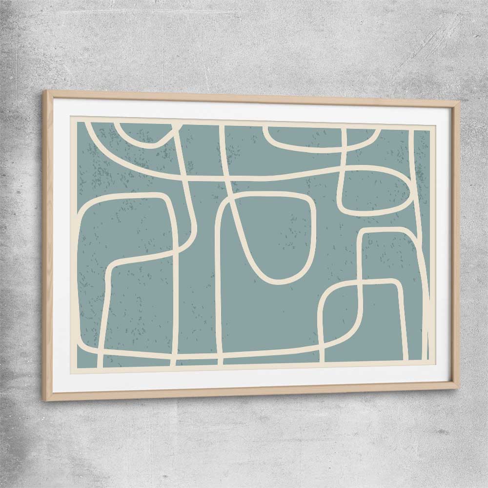 Path of Life raw oak glass front frame - part of our high quality canvas abstract wall art collection