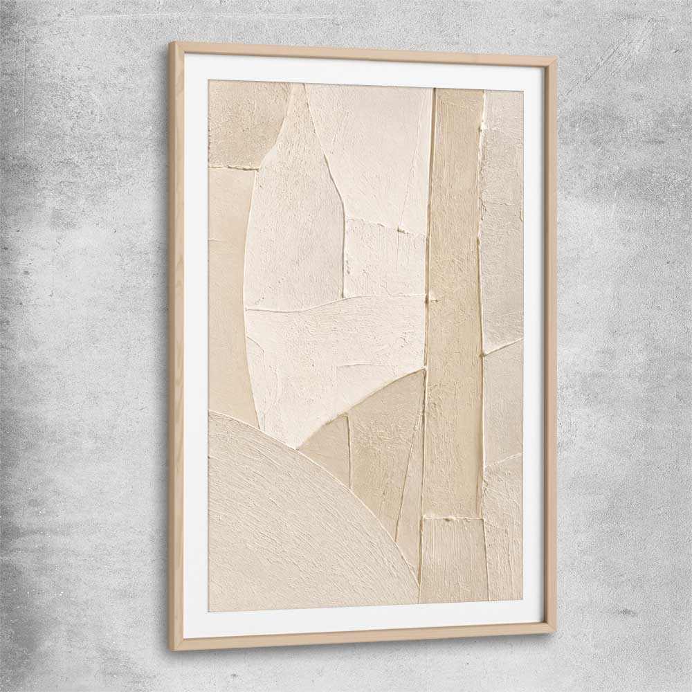 Quiet Forms raw oak glass front frame - part of our high quality canvas abstract wall art collection