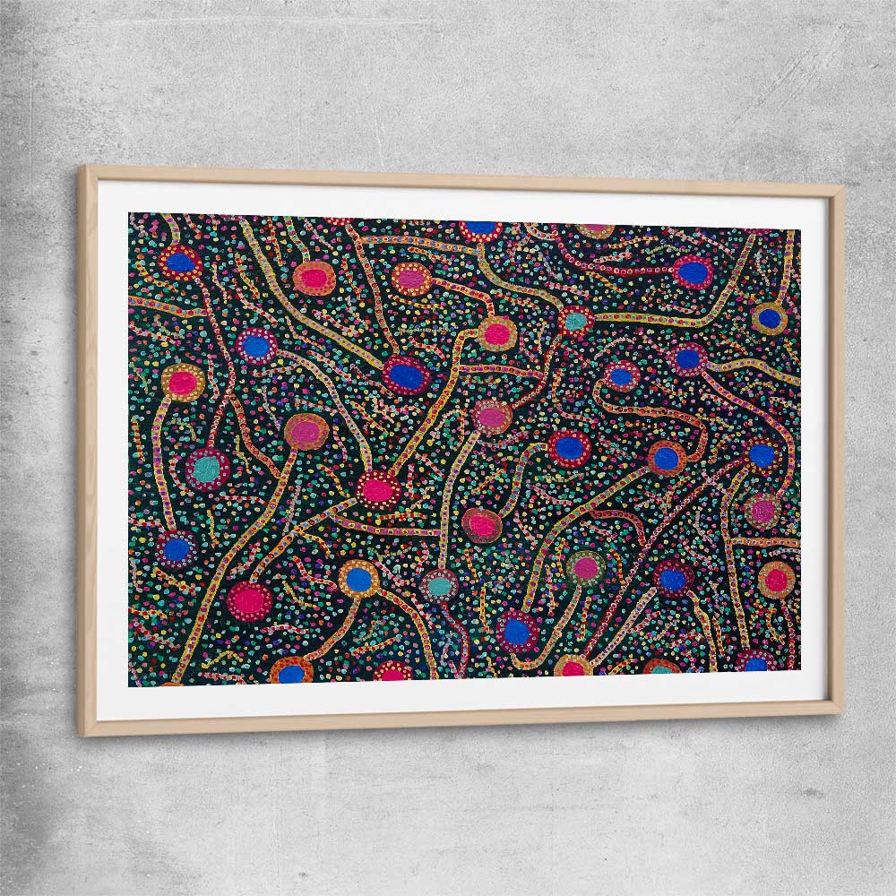 Rebirth's Energy raw oak glass front frame - part of our high quality canvas abstract wall art collection