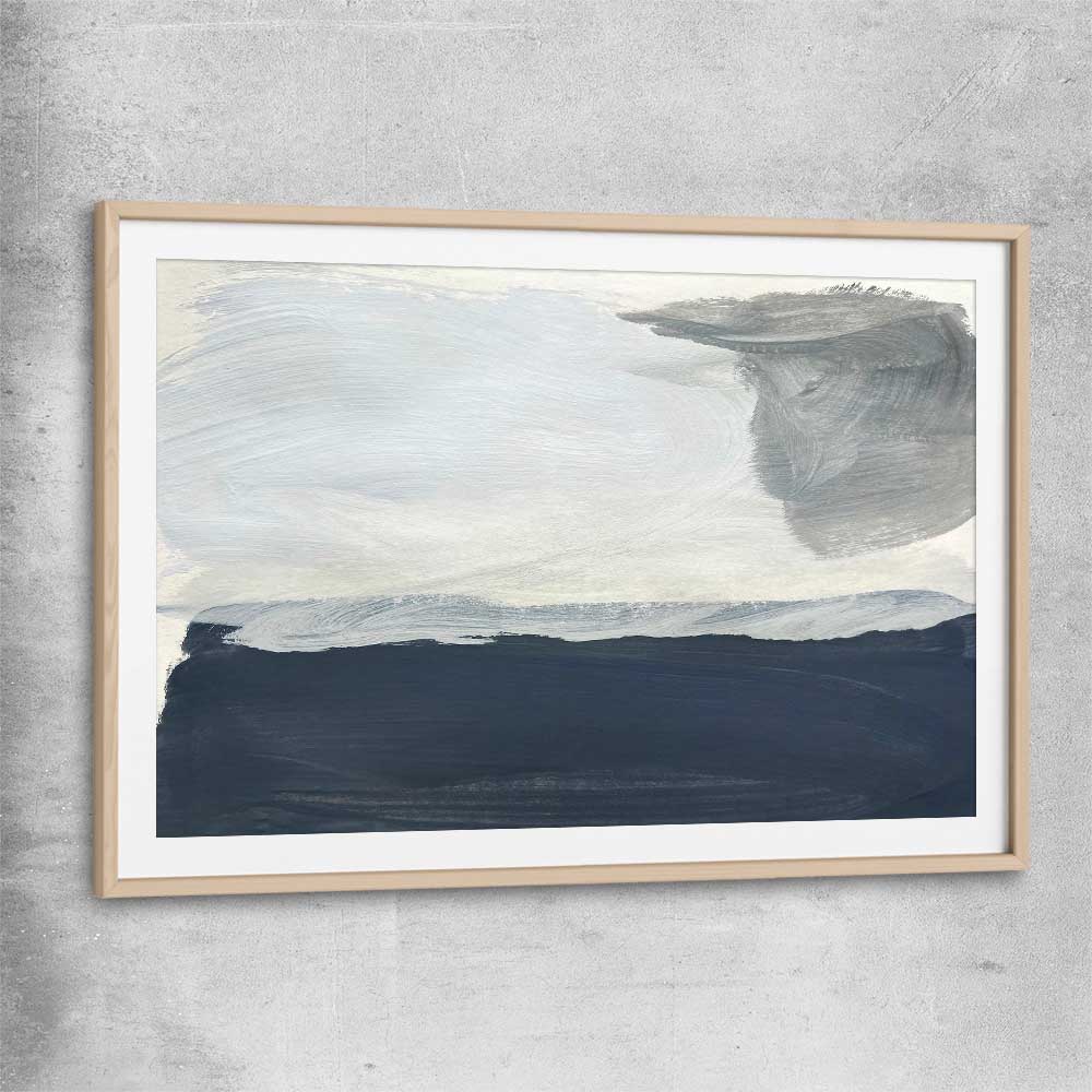 Still Waters raw oak glass front frame - part of our high quality canvas abstract wall art collection