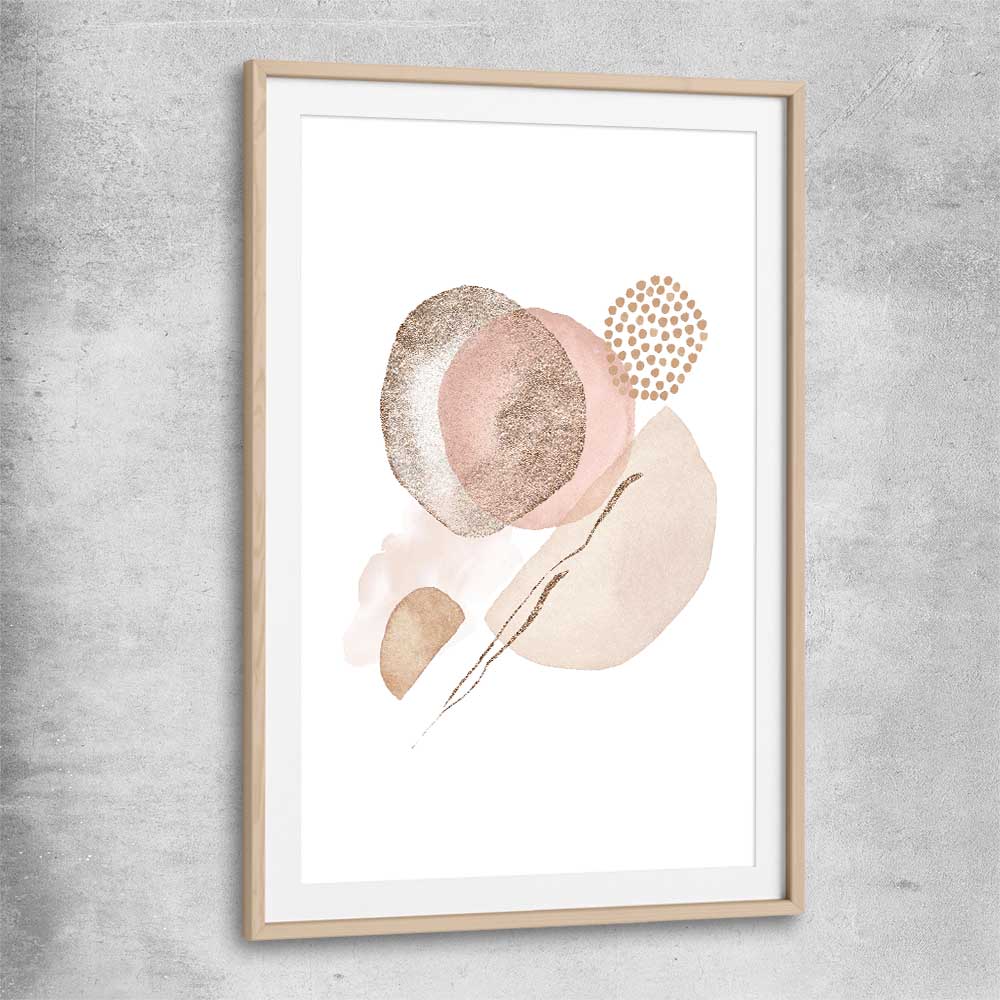 Terracotta Divide raw oak glass front frame - part of our high quality canvas abstract wall art collection