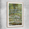 Classic wall art and canvas print of Water Lilies Pond Claude Monet with raw oak glass front frame