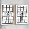 Angel Love Pair raw oak glass front frame - part of our high quality fashion canvas wall art and prints collection