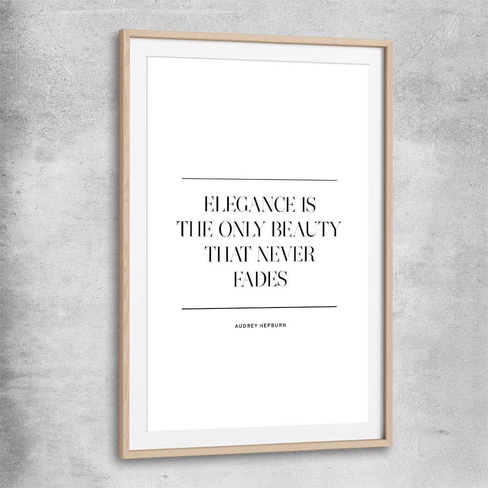 Elegance Beauty raw oak glass front frame - part of our high quality fashion canvas wall art and prints collection