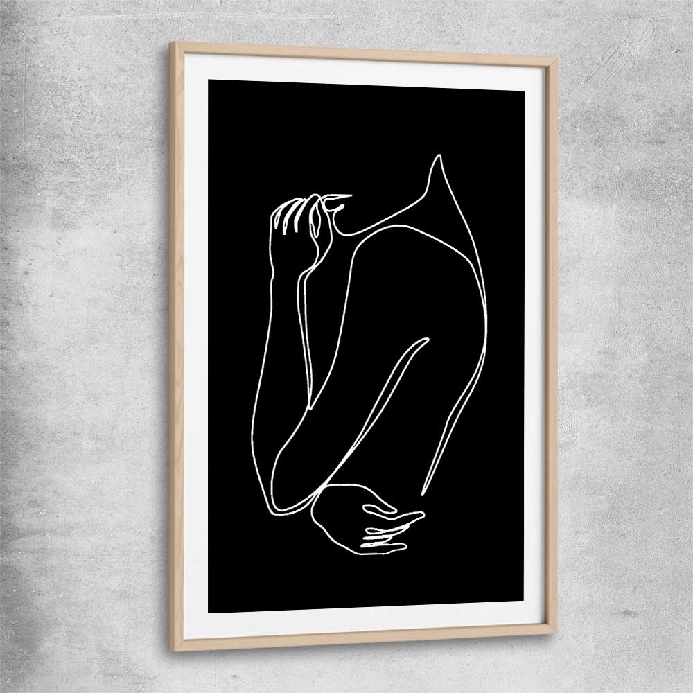 Gentle Hold Invert raw oak glass front frame - part of our high quality fashion canvas wall art and prints collection