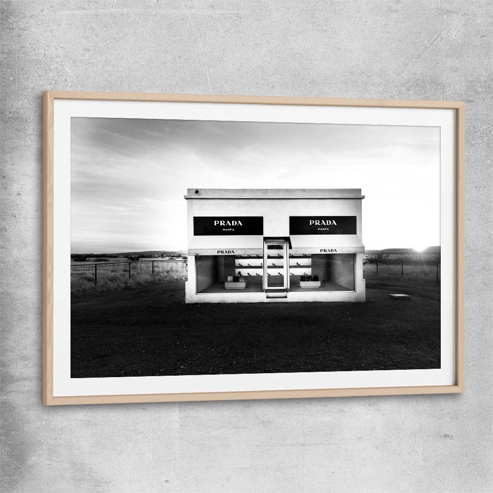 Marfa Sculpture raw oak glass front frame - part of our high quality fashion canvas wall art and prints collection
