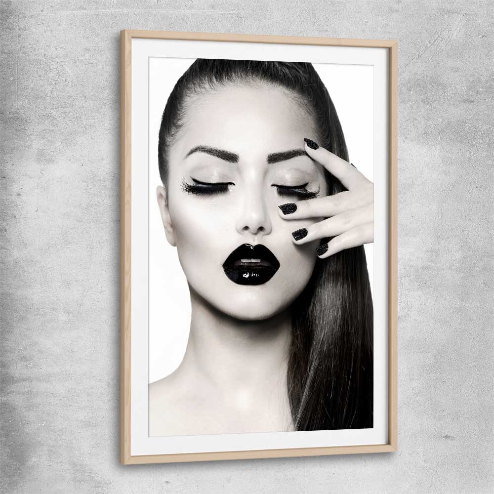 Monotone Model raw oak glass front frame - part of our high quality fashion canvas wall art and prints collection