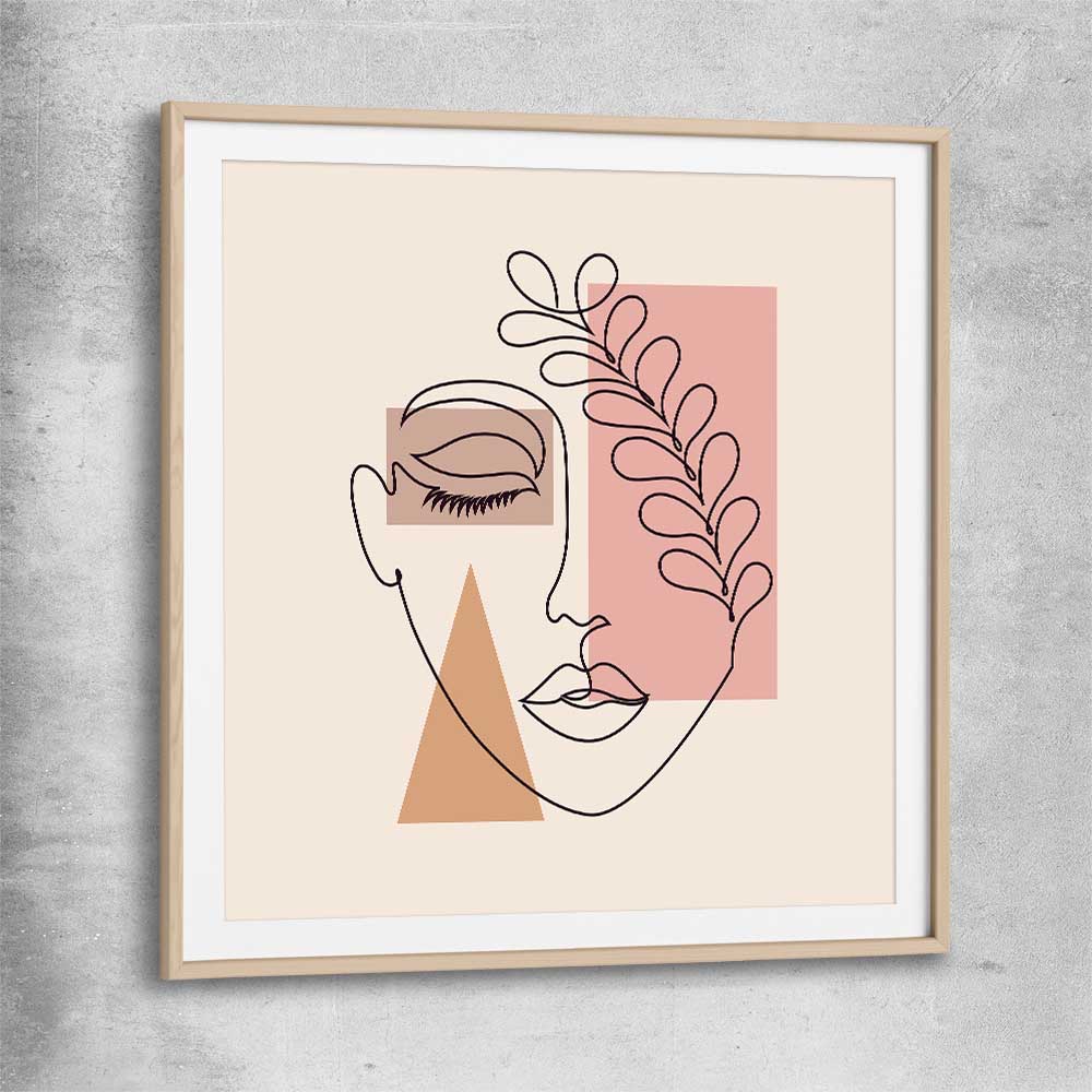 Peaceful Thoughts raw oak glass front frame - part of our high quality fashion canvas wall art and prints collection