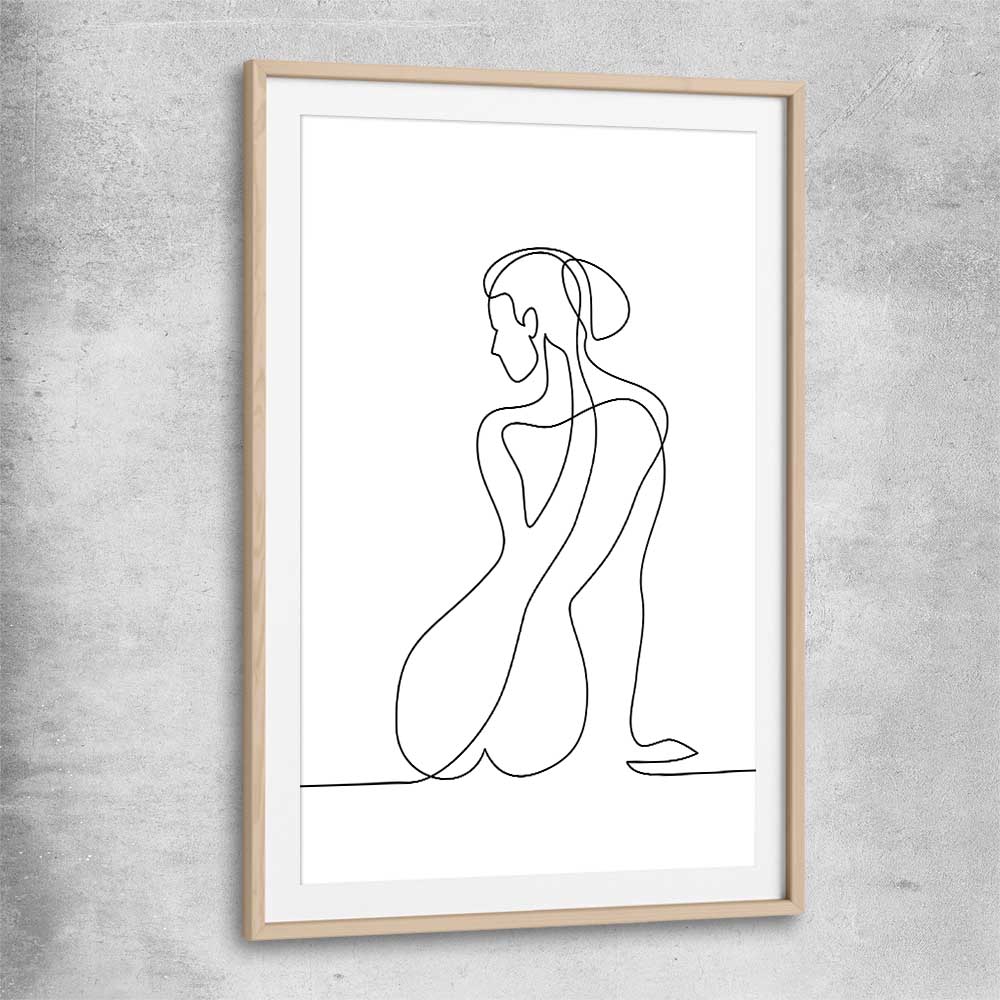 Pondering Thoughts raw oak glass front frame - part of our high quality fashion canvas wall art and prints collection
