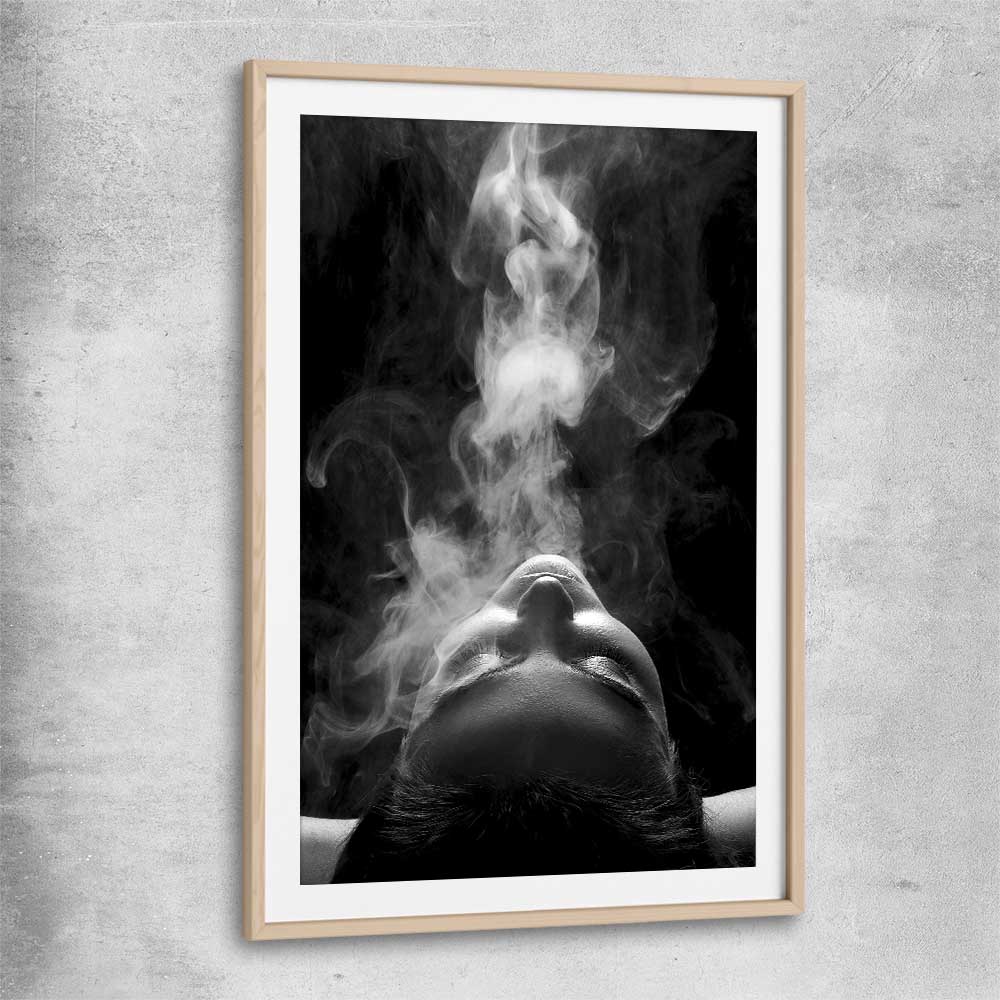 Smoke Haze raw oak glass front frame - part of our high quality fashion canvas wall art and prints collection