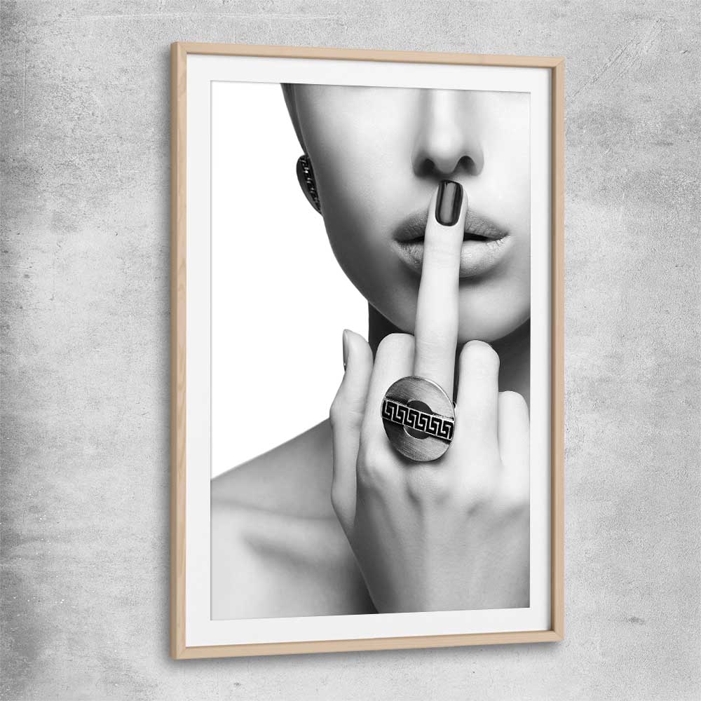 The Finger raw oak glass front frame - part of our high quality fashion canvas wall art and prints collection