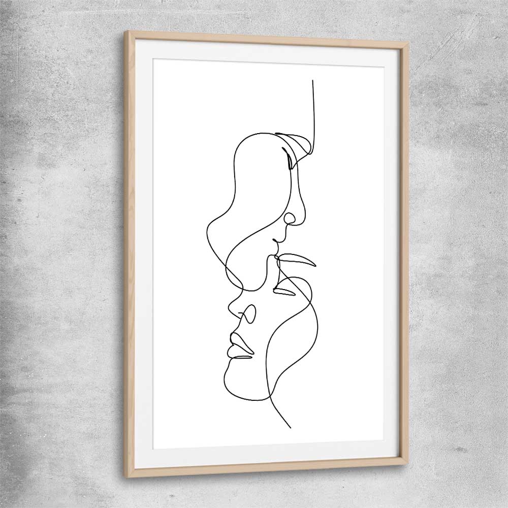 Warmth raw oak glass front frame - part of our high quality fashion canvas wall art and prints collection