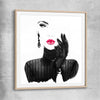 Watercolour Portrait raw oak glass front frame - part of our high quality fashion canvas wall art and prints collection