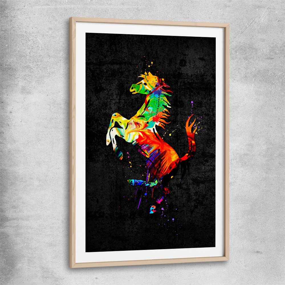 Inspirational wall art print of Fast Colours with raw oak glass front frame