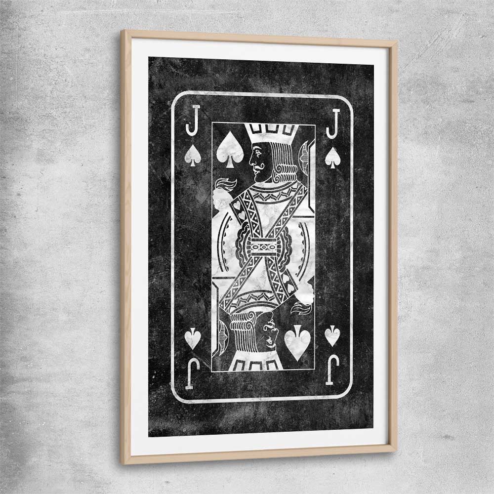 Inspirational wall art print of Marble Jack with raw oak glass front frame