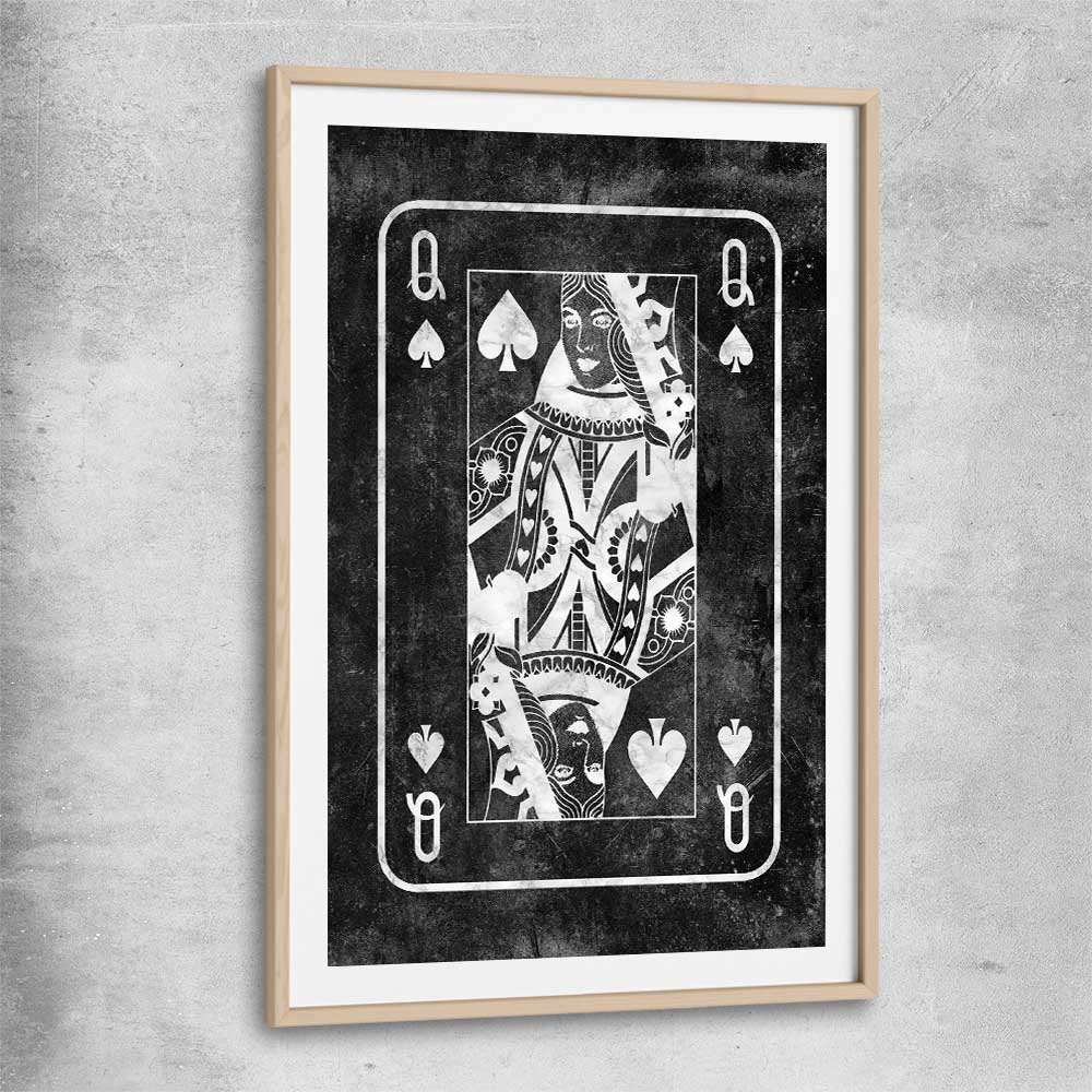 Inspirational wall art print of Marble Queen with raw oak glass front frame