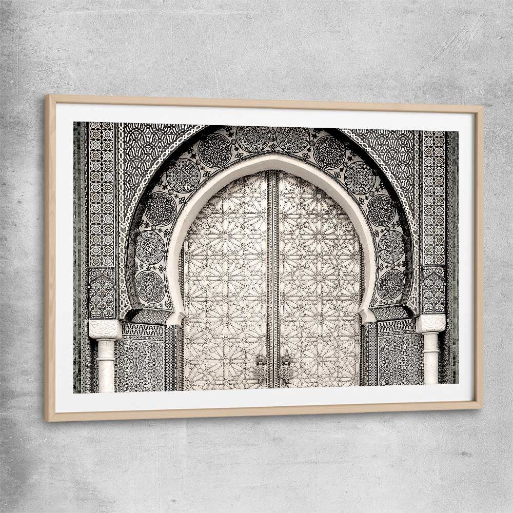 Ancient Morocco raw oak glass front frame is a high quality print in our city skyline, travel prints and maps collection