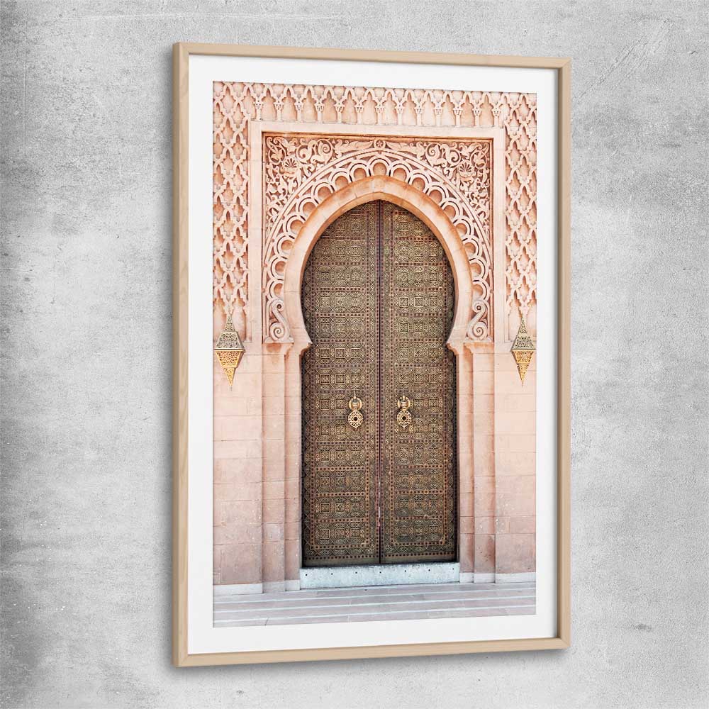 Majestic Door raw oak glass front frame is a high quality print in our city skyline, travel prints and maps collection