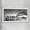 Sydney Harbour raw oak glass front frame is a high quality print in our city skyline, travel prints and maps collection