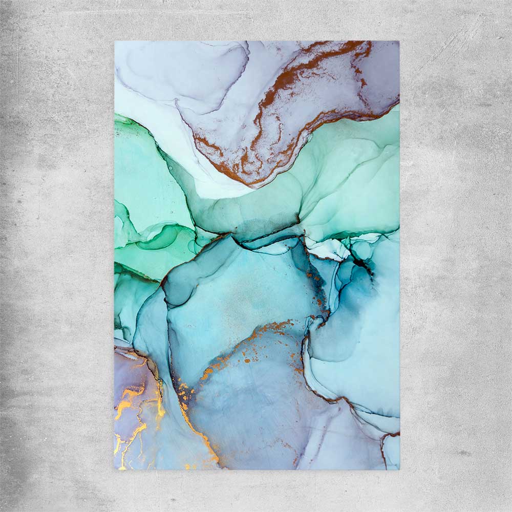 Aqua Gold rolled print - part of our high quality canvas abstract wall art collection