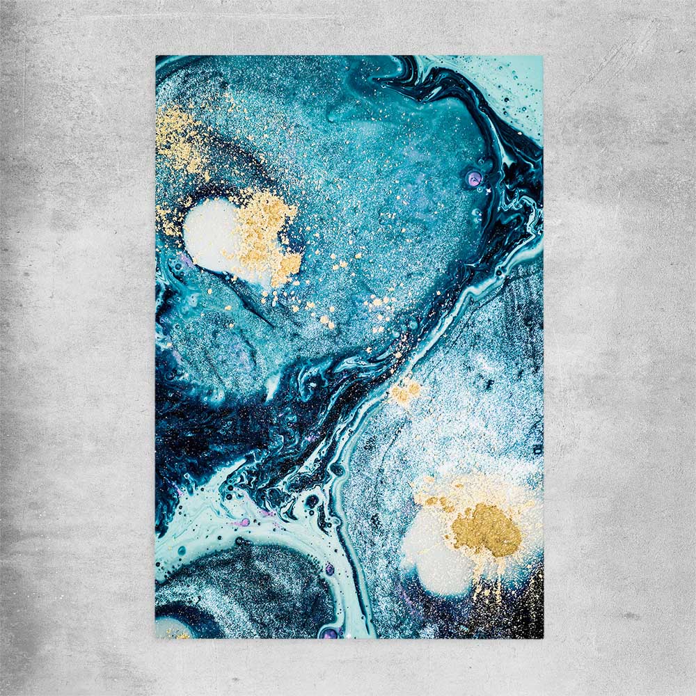 Aqua Path rolled print - part of our high quality canvas abstract wall art collection