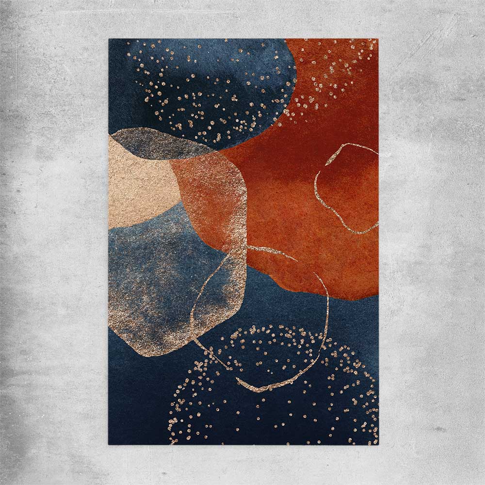 Beige Navy One rolled print - part of our high quality canvas abstract wall art collection