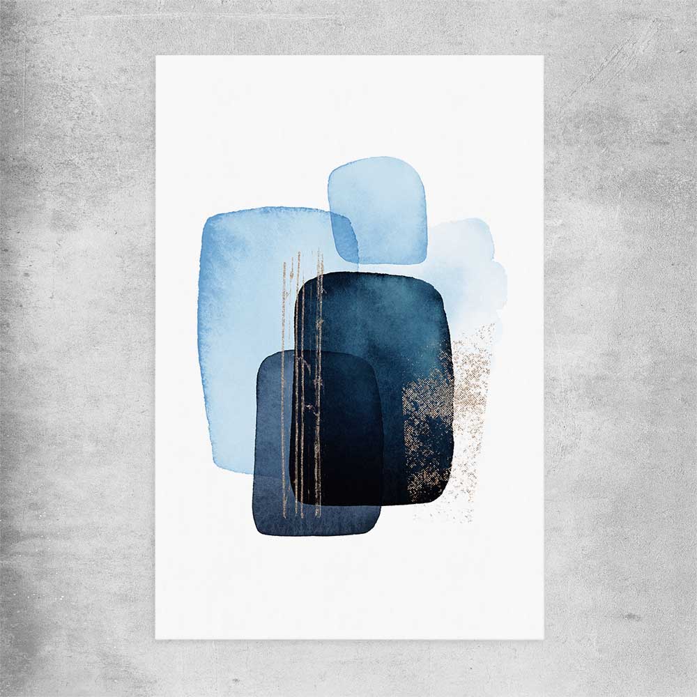 Blue Ivory One rolled print - part of our high quality canvas abstract wall art collection