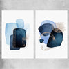 Blue Ivory Pair rolled print - part of our high quality canvas abstract wall art collection