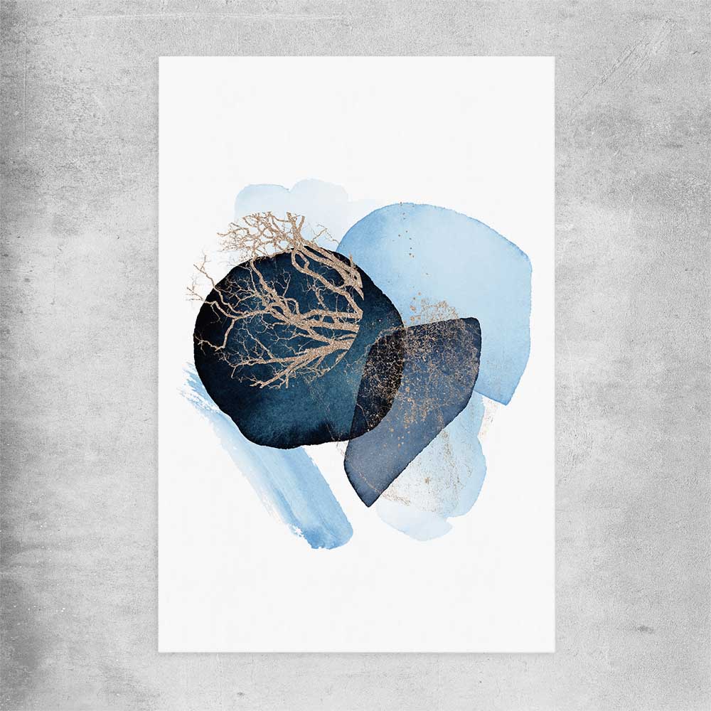 Blue Ivory Three rolled print - part of our high quality canvas abstract wall art collection