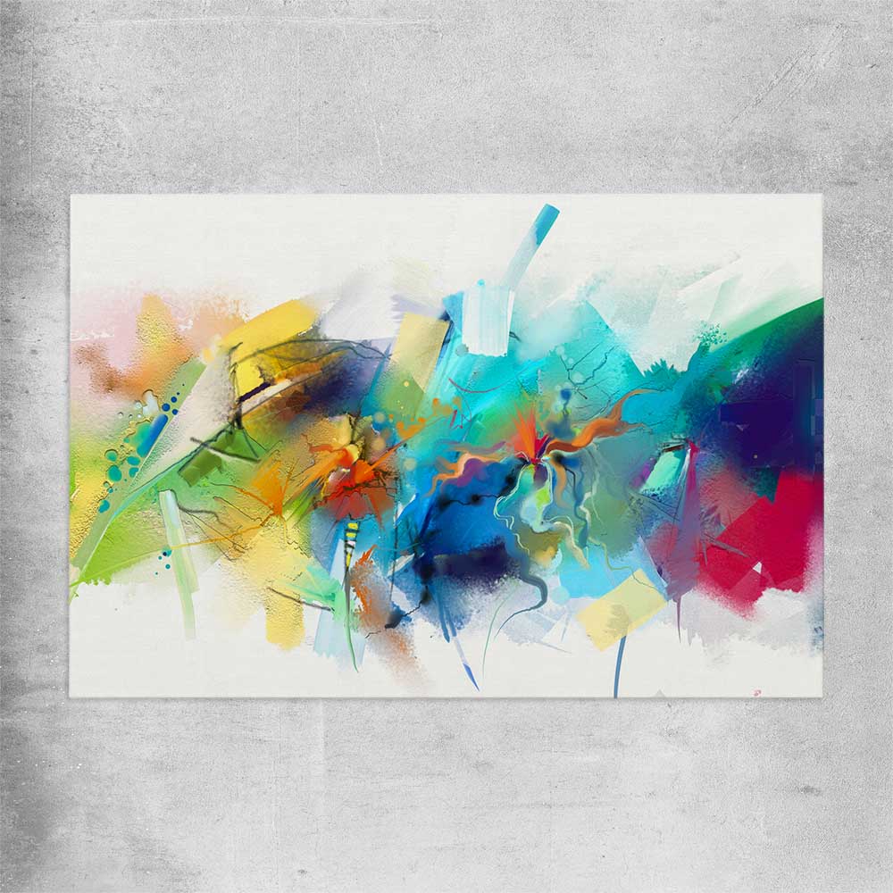 Colourful Abstract Burst rolled print - part of our high quality canvas abstract wall art collection
