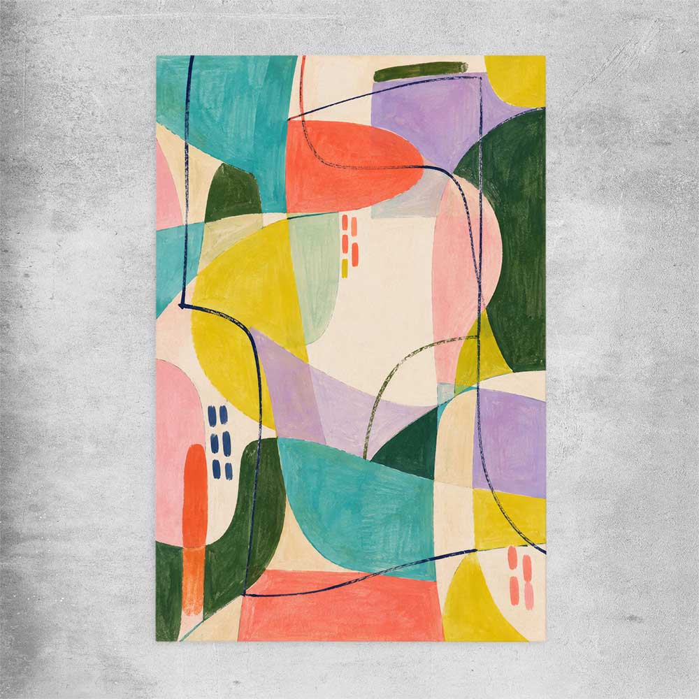 Layered Open Colour rolled print - part of our high quality canvas abstract wall art collection