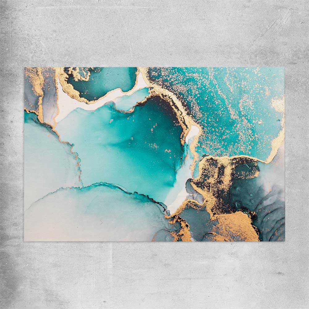 Meandering Turquoise rolled print - part of our high quality canvas abstract wall art collection