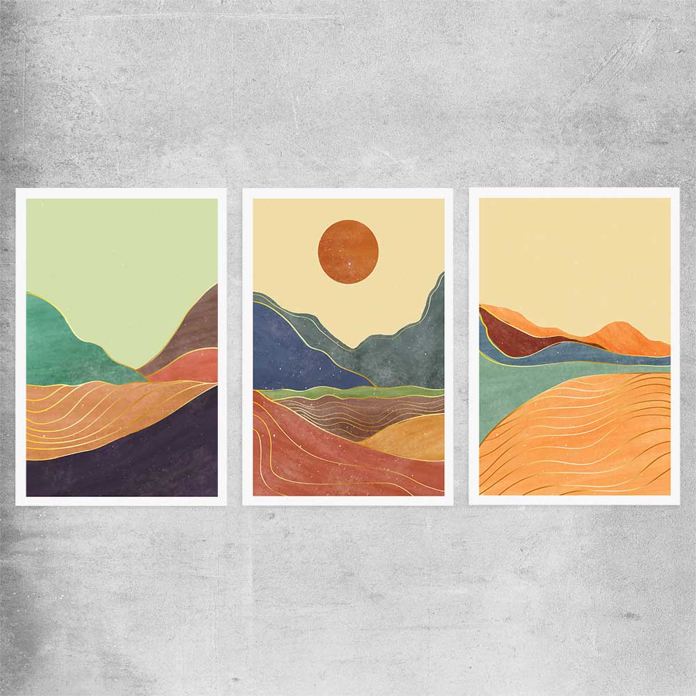 Nature Waves Set rolled print - part of our high quality canvas abstract wall art collection