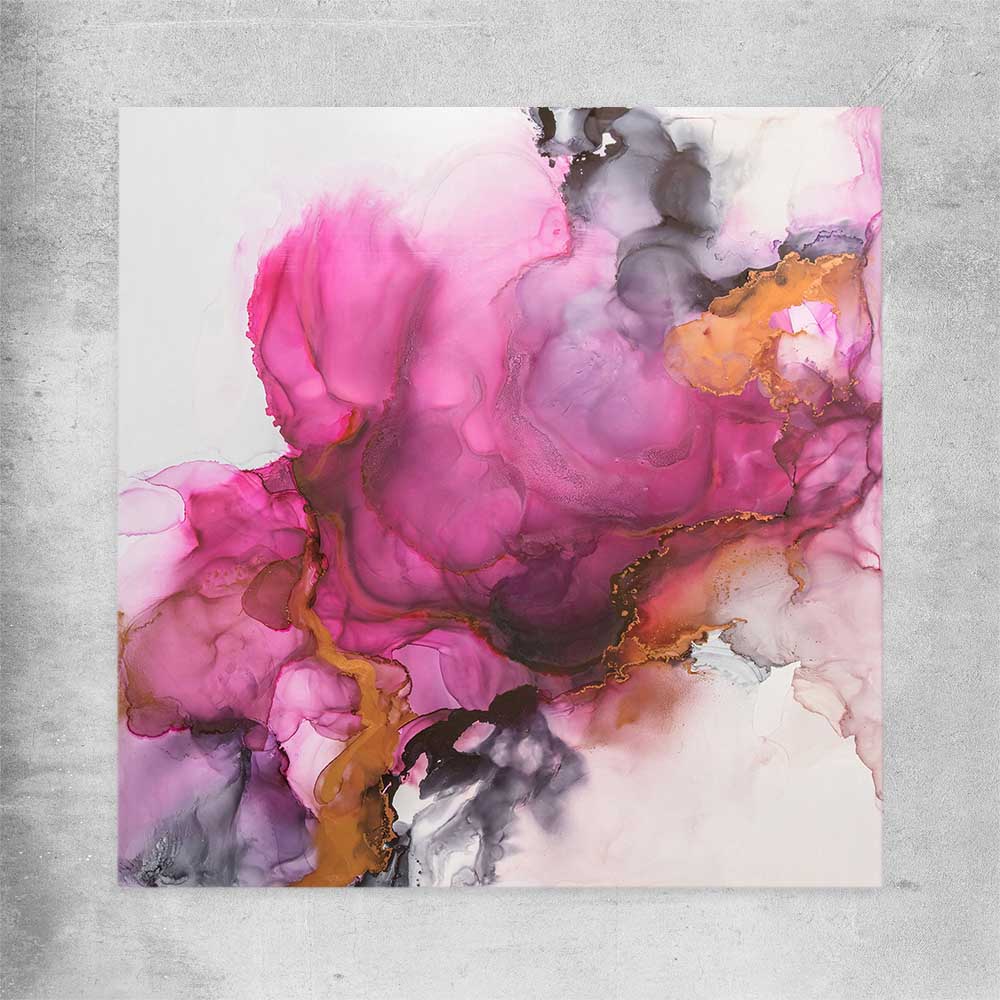 Pink Burst rolled print - part of our high quality canvas abstract wall art collection