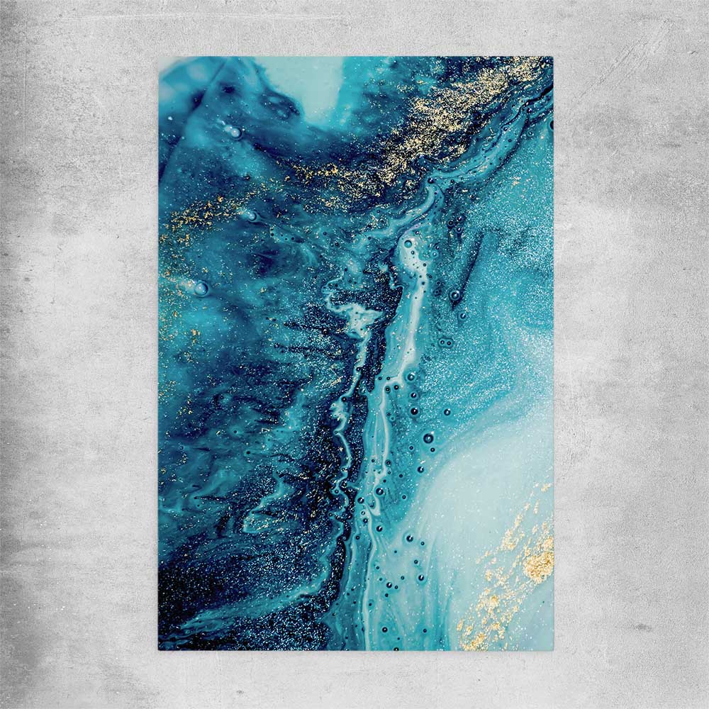 Turquoise Current rolled print - part of our high quality canvas abstract wall art collection