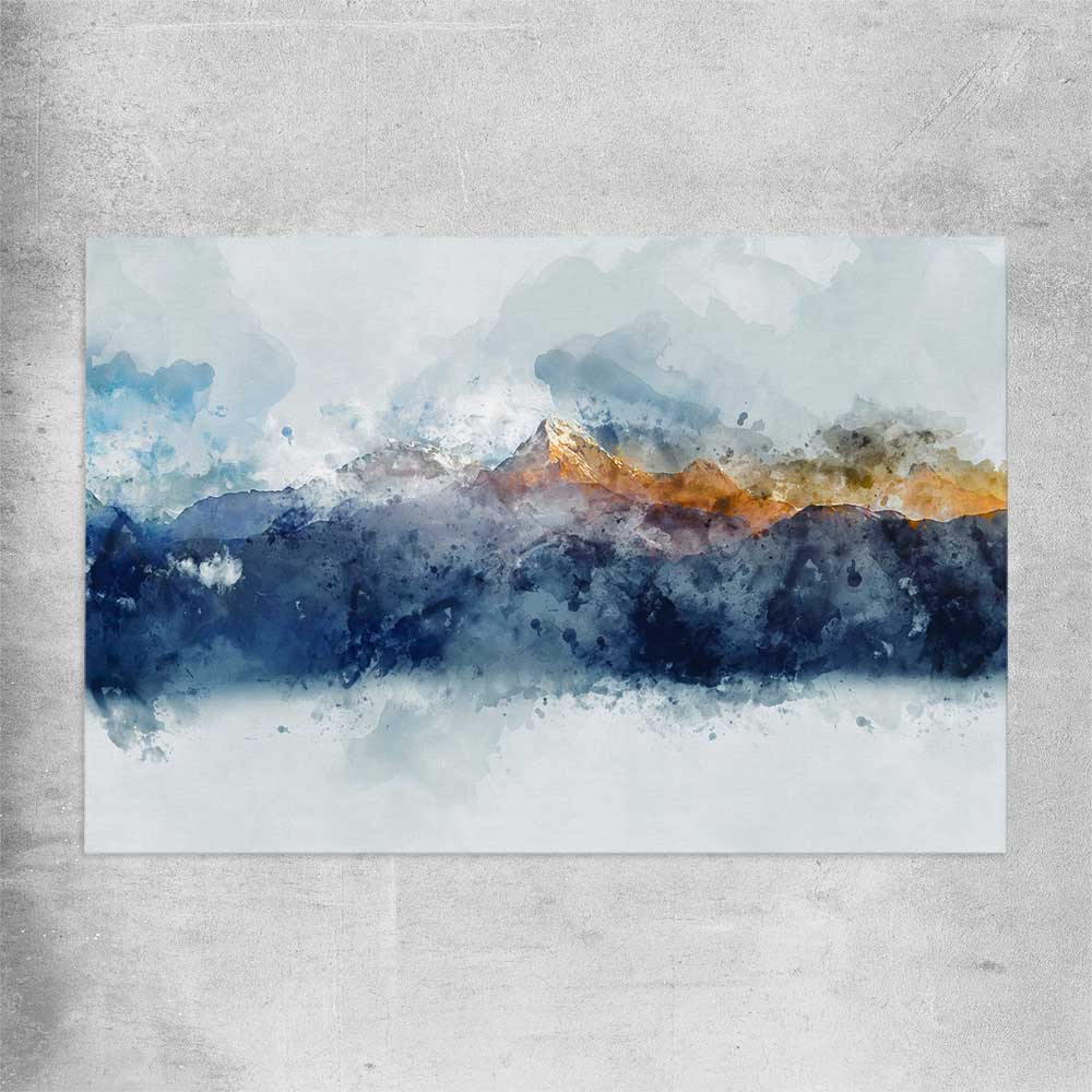 Watercolour Mountains rolled print - part of our high quality canvas abstract wall art collection