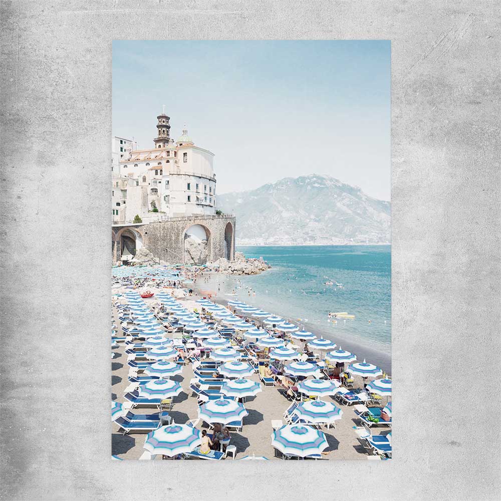Beach and coastal wall art print of Amalfi Coast on a rolled print