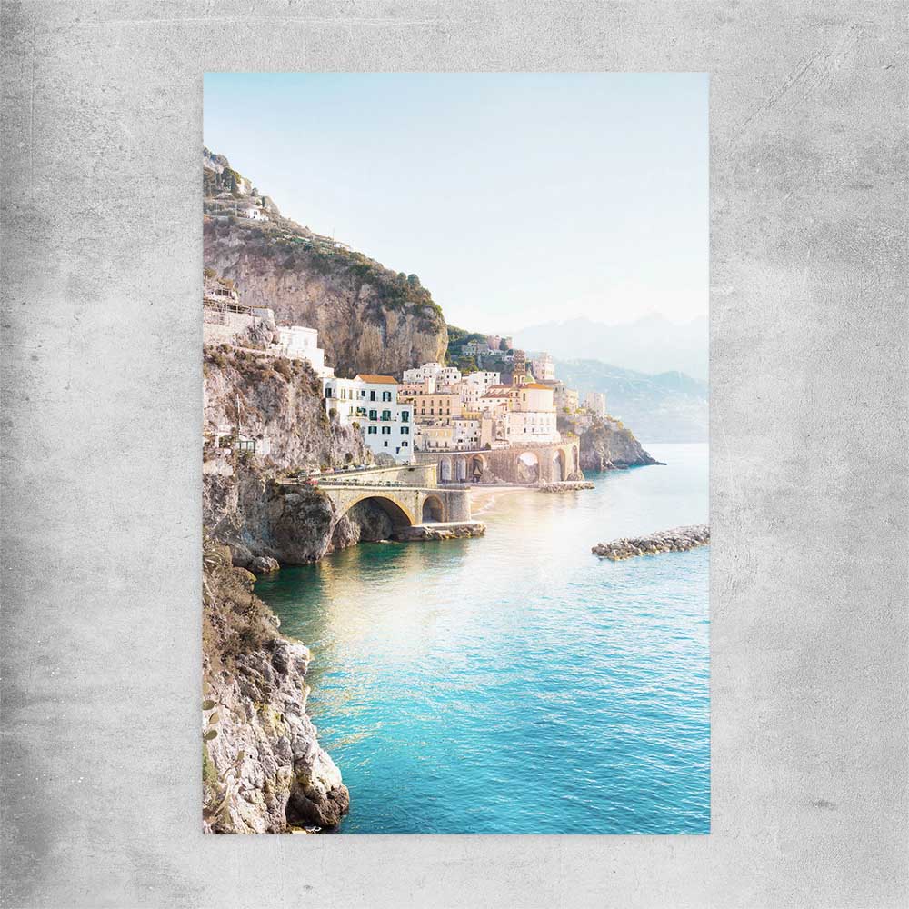 Beach and coastal wall art print of Amalfi Edge on a rolled print