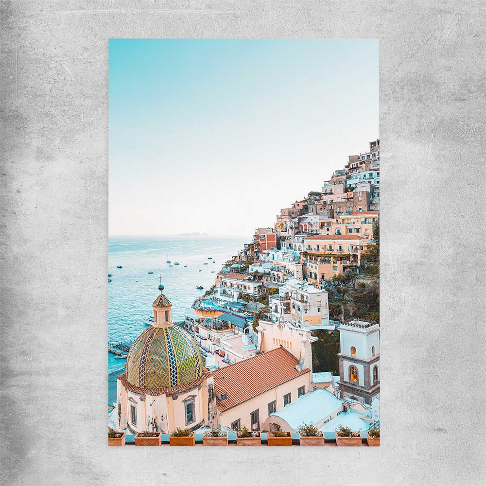 Beach and coastal wall art print of Amalfi View on a rolled print