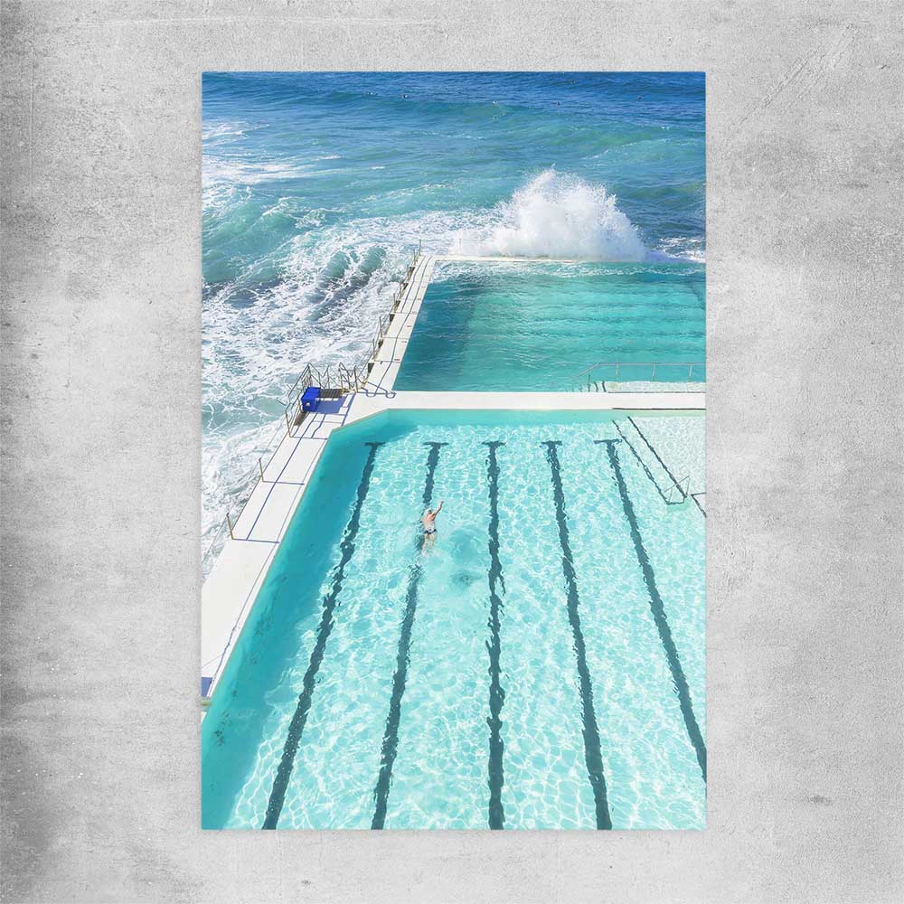 Beach and coastal wall art print of Bondi Iceberg on a rolled print