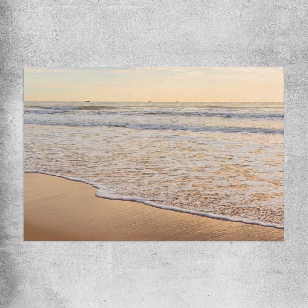 Beach and coastal wall art print of Calm Tides on a rolled print