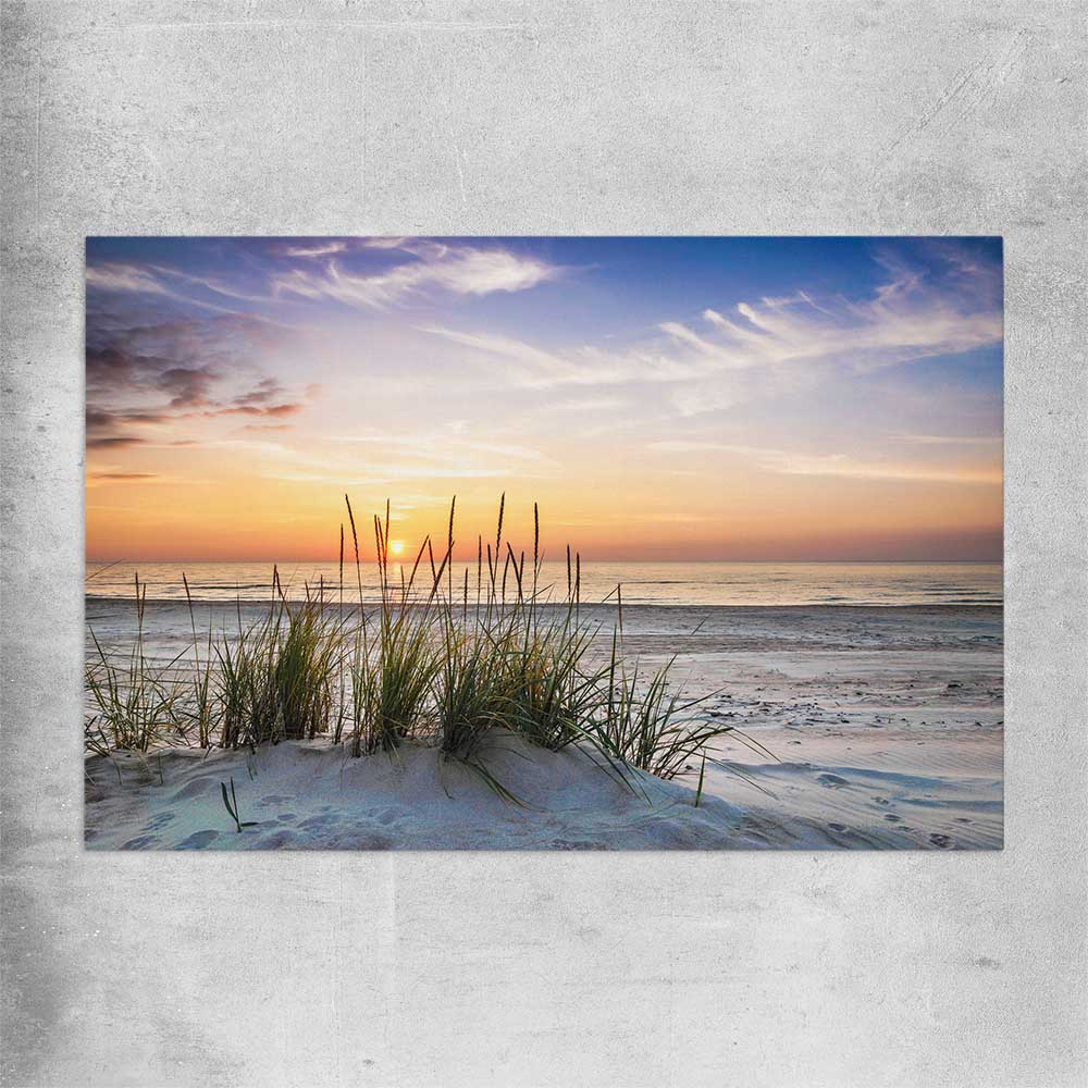 Beach and coastal wall art print of Calming Sunset on a rolled print