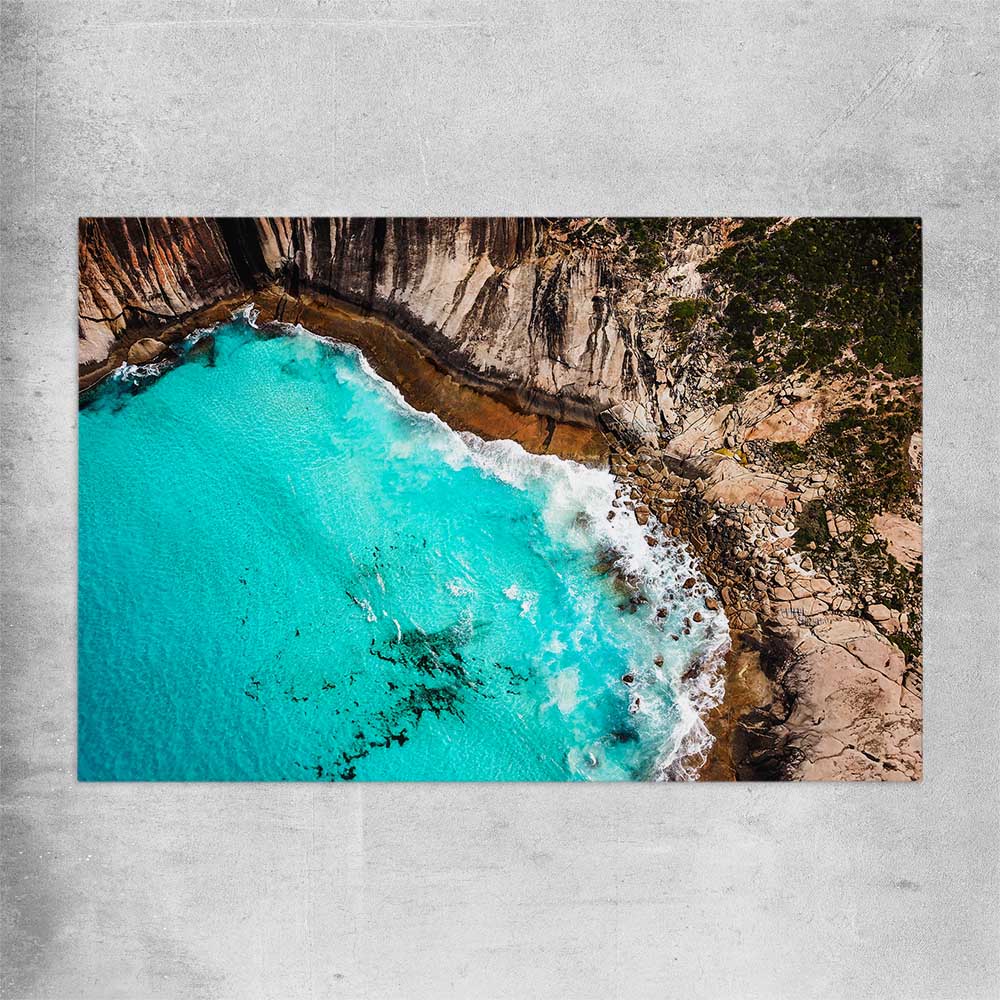 Beach and coastal wall art print of Crystal Clear Tides on a rolled print