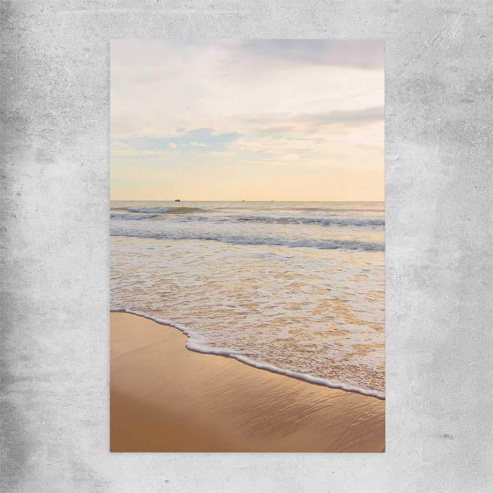 Beach and coastal wall art print of Gentle Tide on a rolled print
