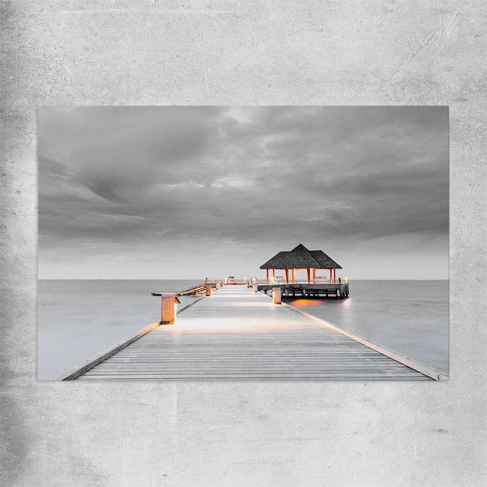 Beach and coastal wall art print of Malediven Storm on a rolled print