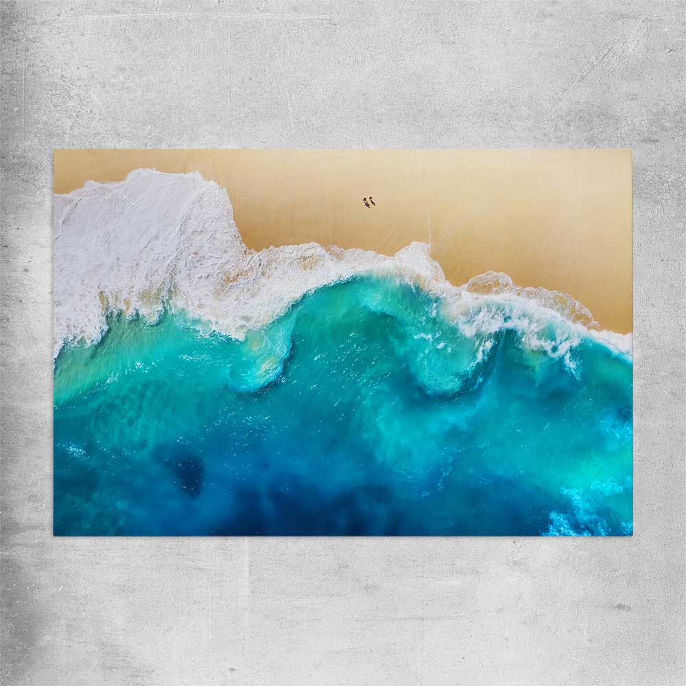 Beach and coastal wall art print of Summer Waves on a rolled print