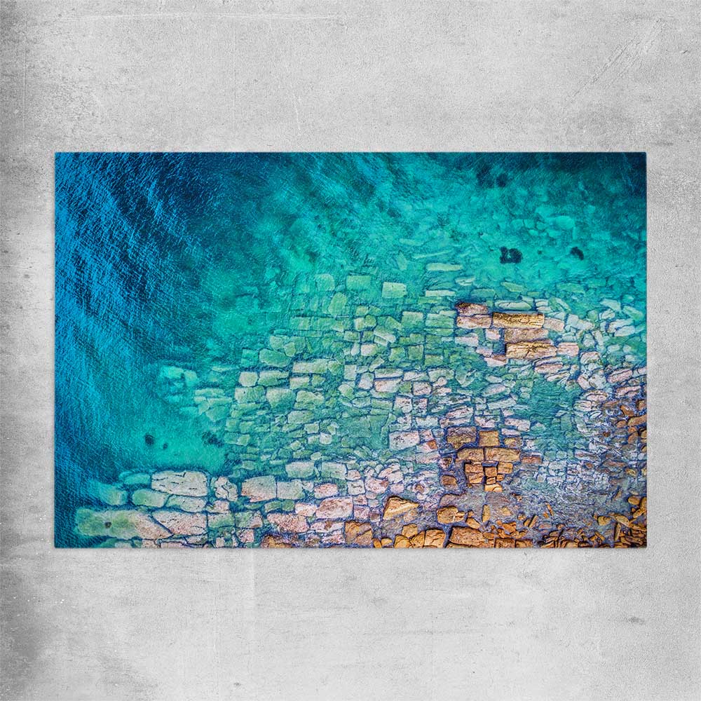 Beach and coastal wall art print of Watsons Bay Rocks on a rolled print